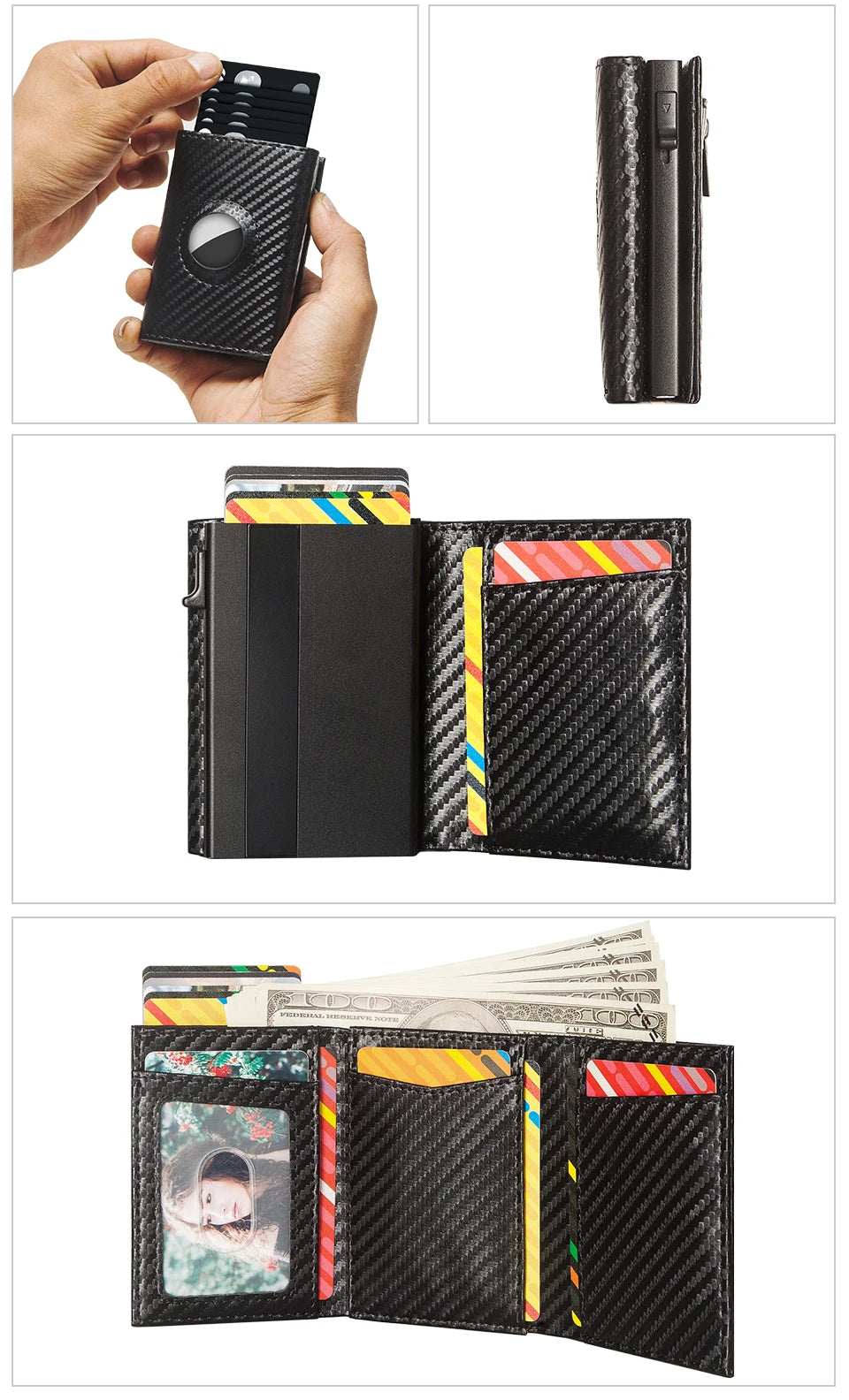 Men Smart Wallet Credit Card Holder for AirTag