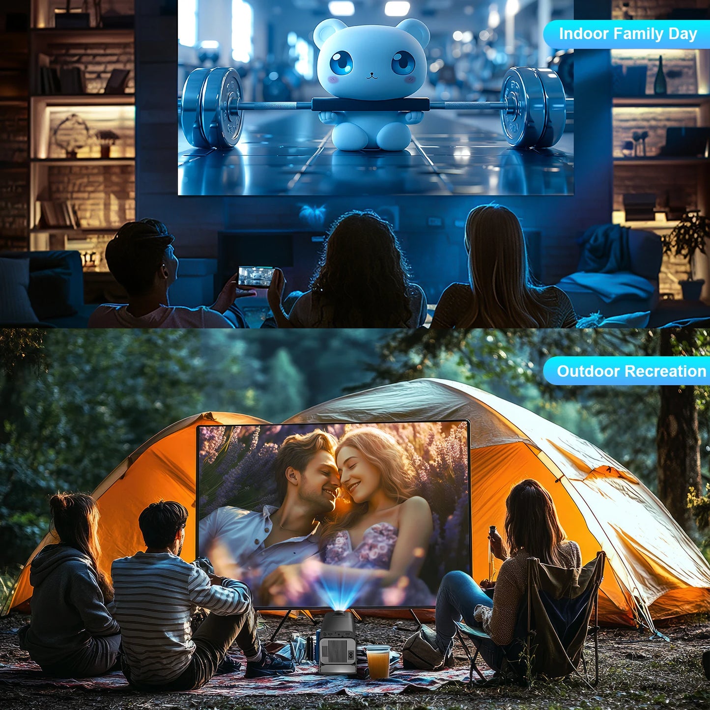 Magcubic Netflix Officially Licensed Android Mini Projector With 1080P 500ANSI Dual WiFi BT5.2 Voice