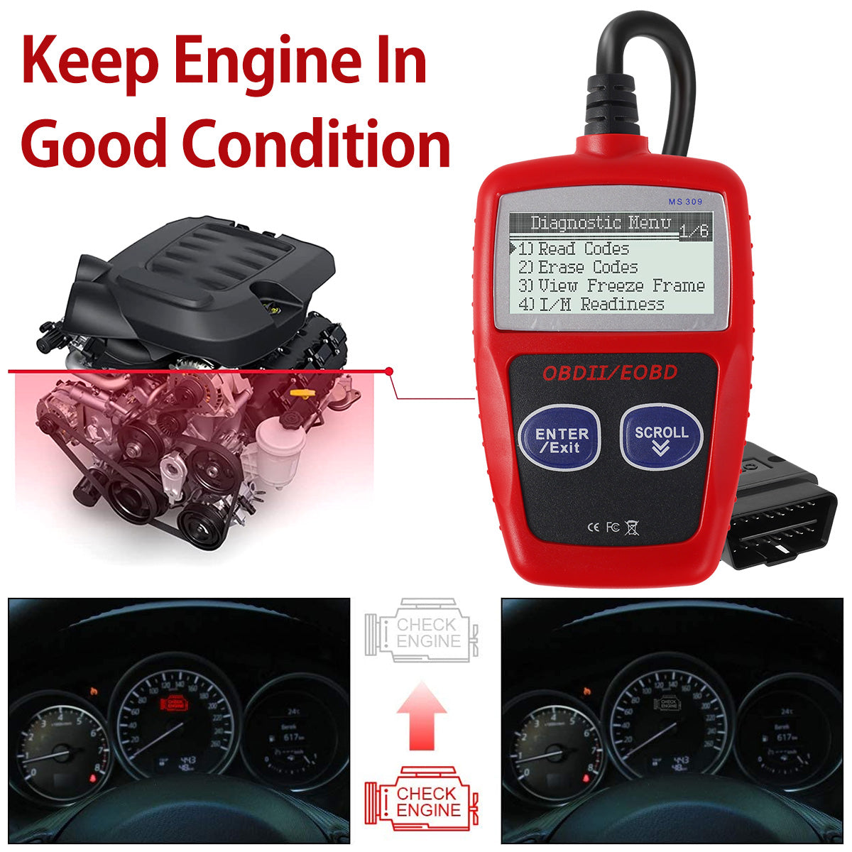 Car check engine light Multifunctional Code Reader