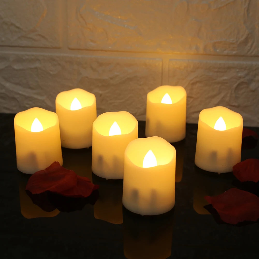 Rechargeable LED Candles with USB Timer Remote & Flickering Flames
