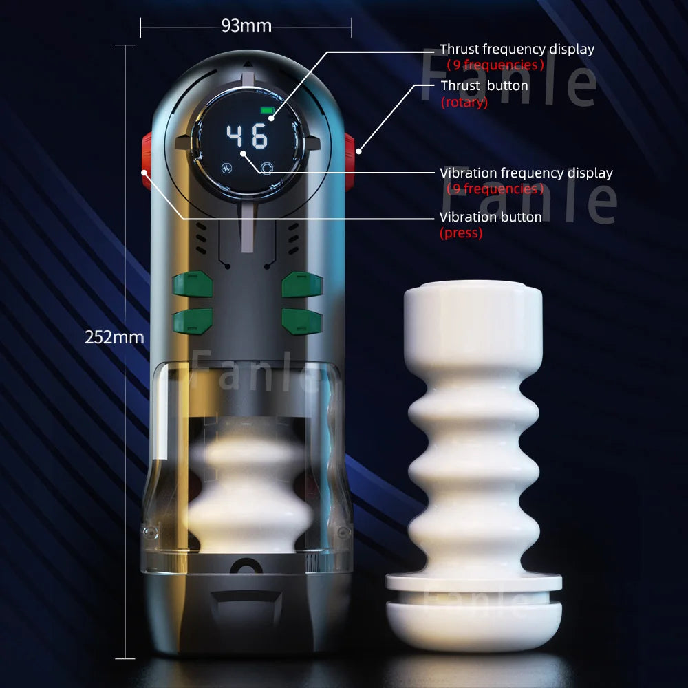 Automatic Male Masturbator Cup Telescopic Sucking Heated vagina & Blowjob Machine