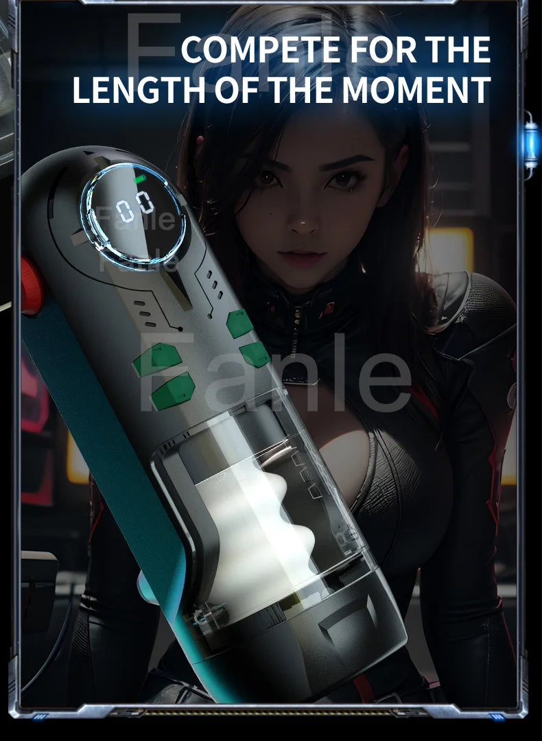 Automatic Male Masturbator Cup Telescopic Sucking Heated vagina & Blowjob Machine
