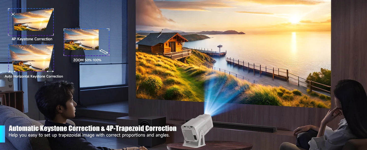 Magcubic Netflix Officially Licensed Android Mini Projector With 1080P 500ANSI Dual WiFi BT5.2 Voice
