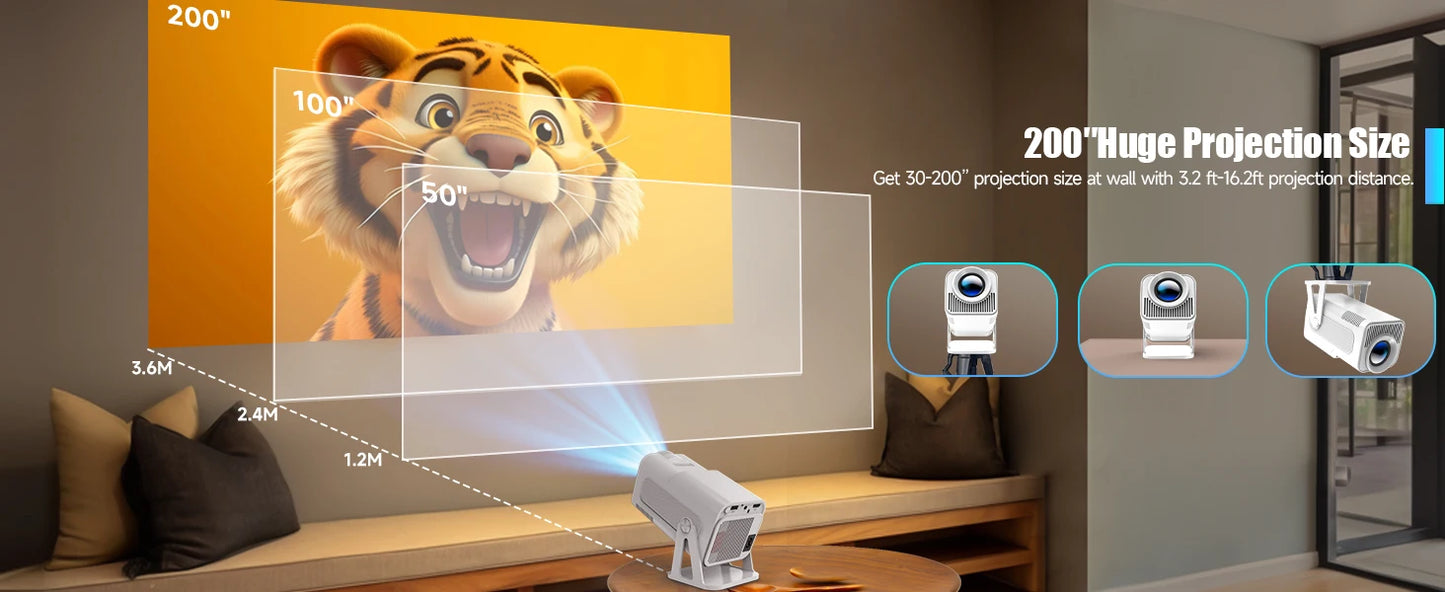 Magcubic Netflix Officially Licensed Android Mini Projector With 1080P 500ANSI Dual WiFi BT5.2 Voice