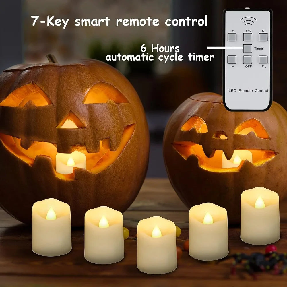 Rechargeable LED Candles with USB Timer Remote & Flickering Flames
