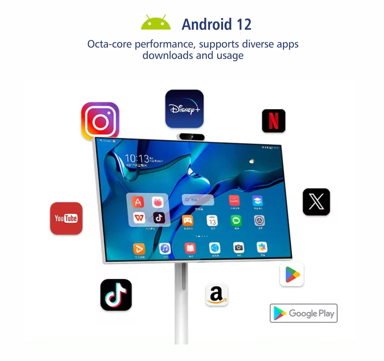 21.5 inch portable wireless smart screen tv stand