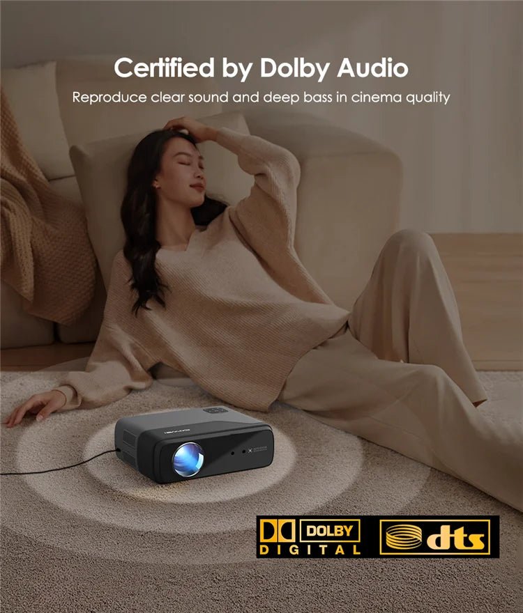 [Netflix Officially-Licensed]4K Portable Projector Video Home Theater Auto Focus 5G WiFi NFC Android Beam Projector