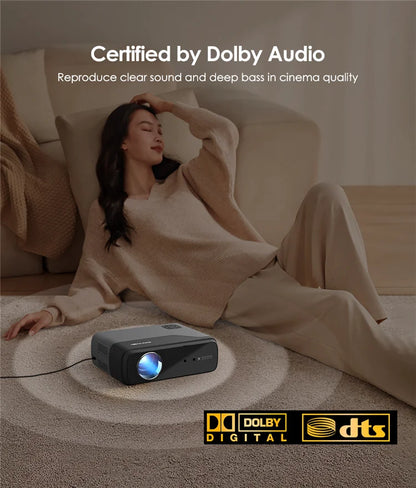 [Netflix Officially-Licensed]4K Portable Projector Video Home Theater Auto Focus 5G WiFi NFC Android Beam Projector