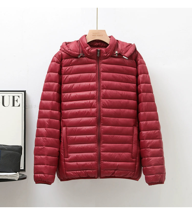 Lightweight down jacket with hood