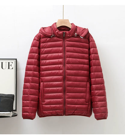 Lightweight down jacket with hood