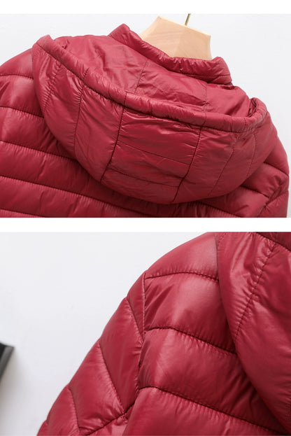Lightweight down jacket with hood