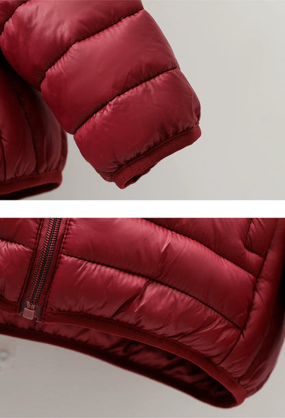 Lightweight down jacket with hood