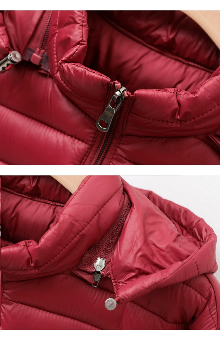 Lightweight down jacket with hood