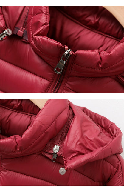 Lightweight down jacket with hood