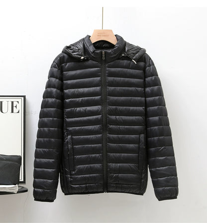 Lightweight down jacket with hood