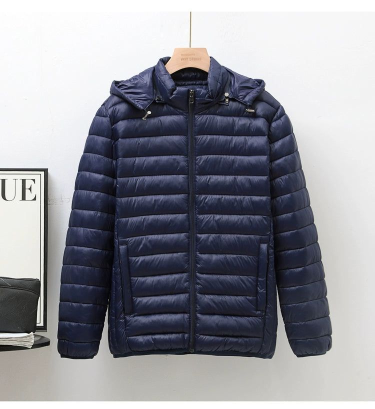 Lightweight down jacket with hood