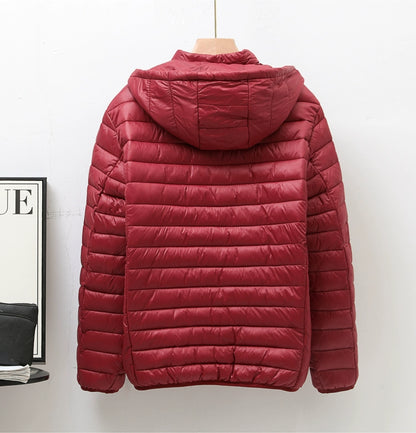 Lightweight down jacket with hood