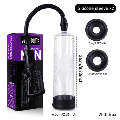 LUVWAKE Penis Pump Extender Enlarger Male Sex Toys Manual Penis Vacuum Pump Sexual Enhancer Adult Toys Training Device