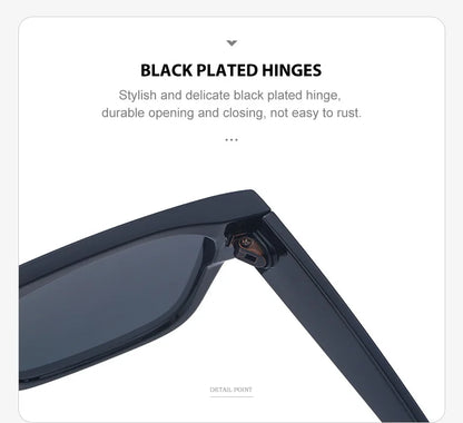 Fashion Vintage Square Men's Sunglasses 2024 Luxury Brand Designer Big Frame Women Sun Glasses Rectangle Flat Top Black Shades