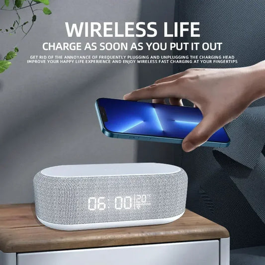 Alarm Clock with 15W Wireless Charging Pad