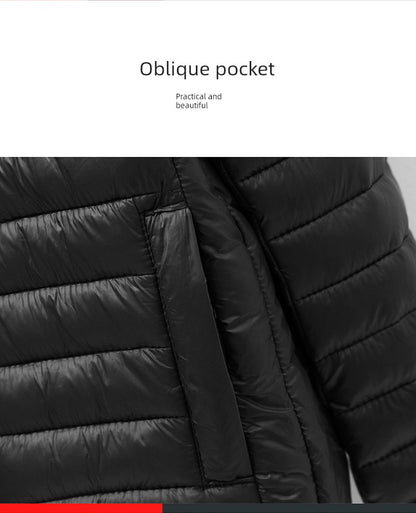 Lightweight down jacket with hood