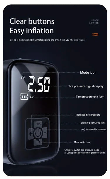 Wireless Electric Tire Inflator / Pump