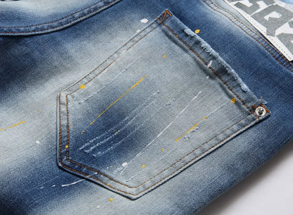 Mens Light Blue Straight Denim Shorts