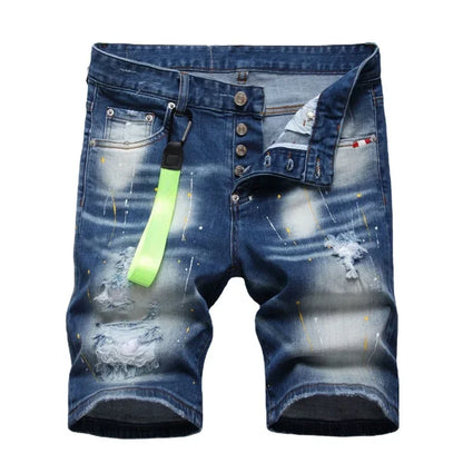 Mens Light Blue Straight Denim Shorts