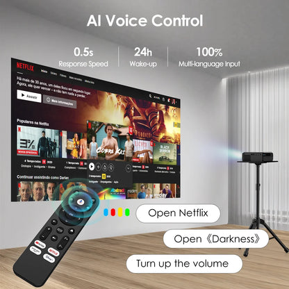 [Netflix Officially-Licensed]4K Portable Projector Video Home Theater Auto Focus 5G WiFi NFC Android Beam Projector