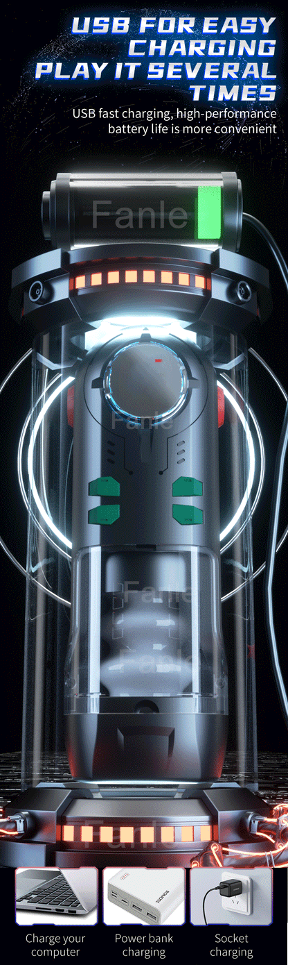 Automatic Male Masturbator Cup Telescopic Sucking Heated vagina & Blowjob Machine
