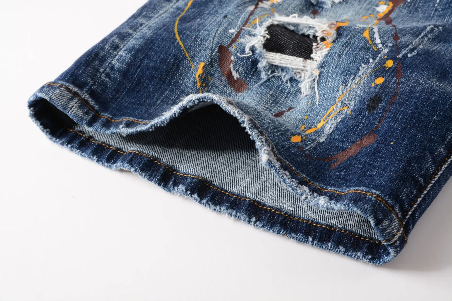 Mens Light Blue Straight Denim Shorts