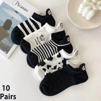 5 Pairs Of Men's Socks, Autumn And Winter Vintage Athletic Style