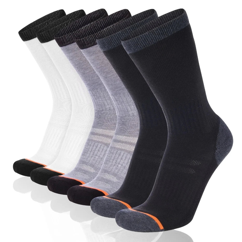 5 Pairs Of Men's Socks, Autumn And Winter Vintage Athletic Style