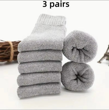 5 Pairs Of Men's Socks, Autumn And Winter Vintage Athletic Style
