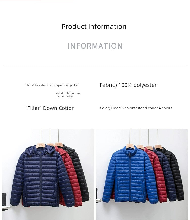 Lightweight down jacket with hood