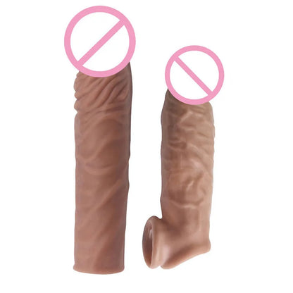 Penis Extension Ring Sleeve Condoms / Reusable Penis Enlargement