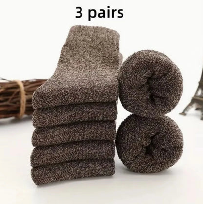 5 Pairs Of Men's Socks, Autumn And Winter Vintage Athletic Style