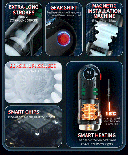 Automatic Male Masturbator Cup Telescopic Sucking Heated vagina & Blowjob Machine