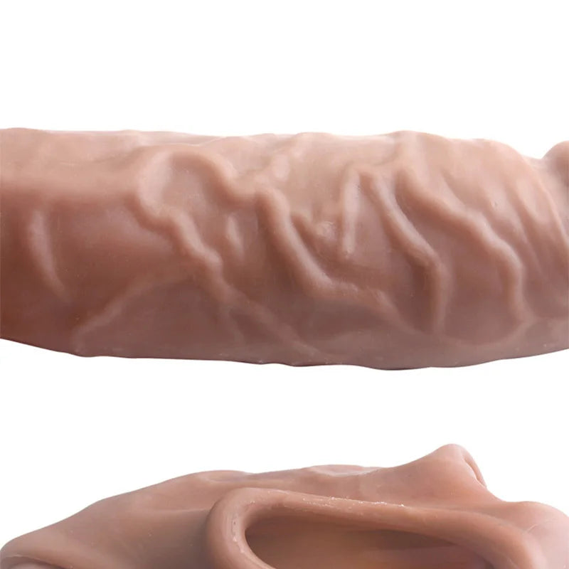 Penis Extension Ring Sleeve Condoms / Reusable Penis Enlargement