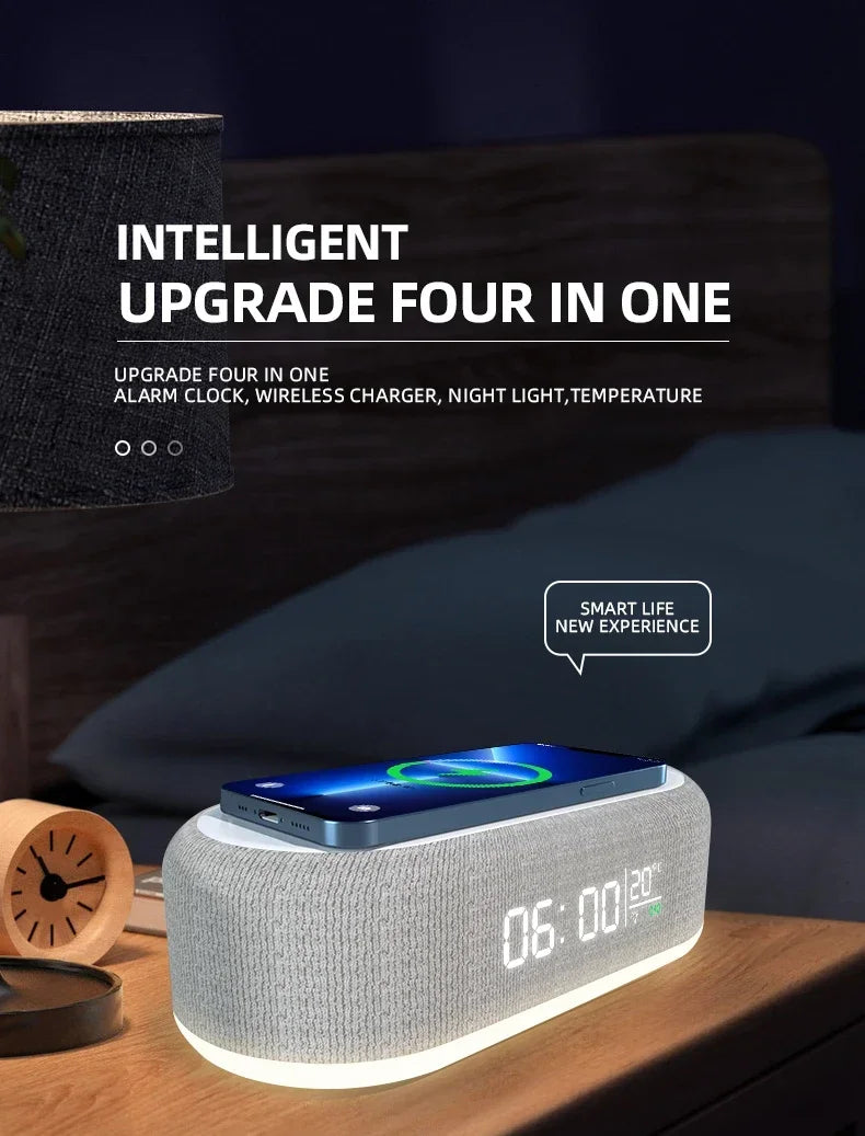 Alarm Clock with 15W Wireless Charging Pad