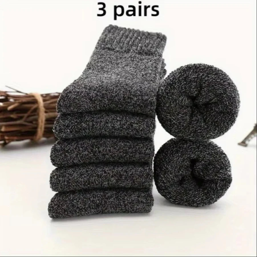 5 Pairs Of Men's Socks, Autumn And Winter Vintage Athletic Style