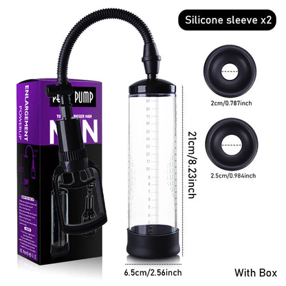 LUVWAKE Penis Pump Extender Enlarger Male Sex Toys Manual Penis Vacuum Pump Sexual Enhancer Adult Toys Training Device