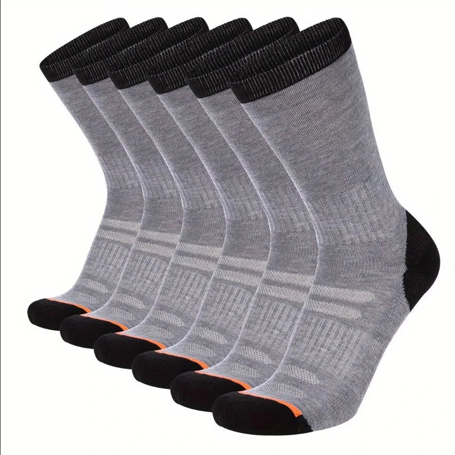 5 Pairs Of Men's Socks, Autumn And Winter Vintage Athletic Style