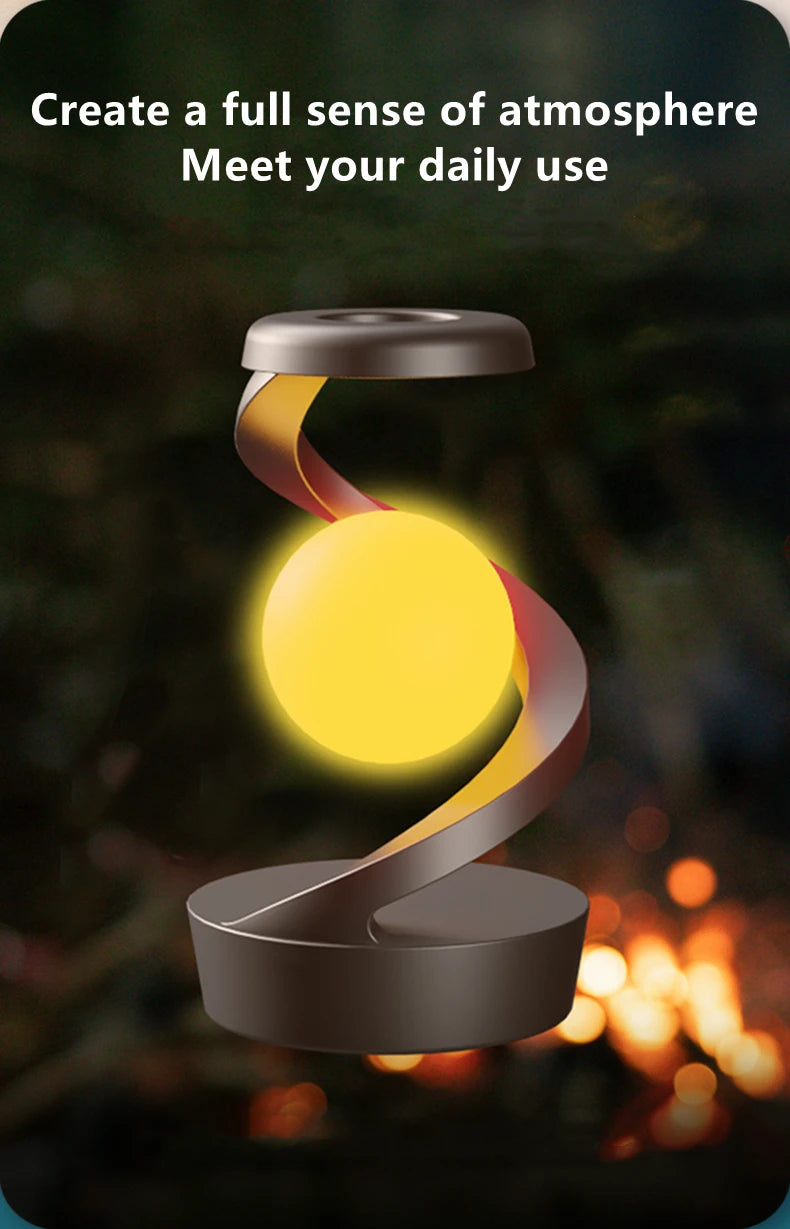 Rotating Color Changing Floating Table lamp, with 15W Mobile Phone Wireless Charger
