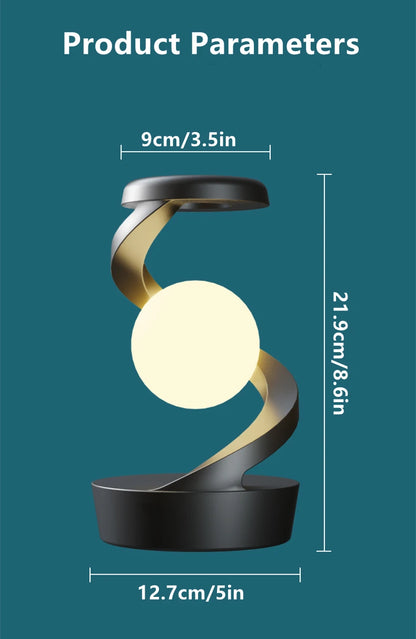 Rotating Color Changing Floating Table lamp, with 15W Mobile Phone Wireless Charger