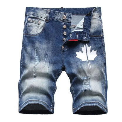 Mens Light Blue Straight Denim Shorts