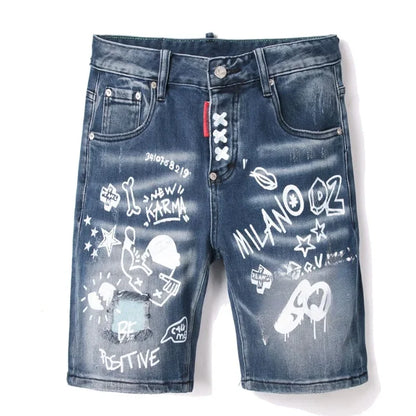 Mens Light Blue Straight Denim Shorts