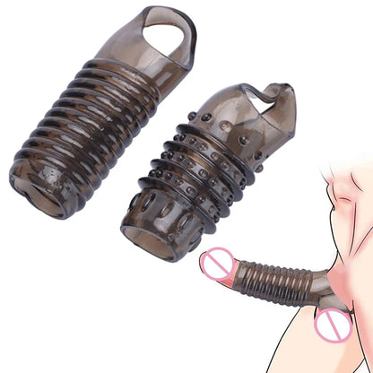 Penis Extension Ring Sleeve Condoms / Reusable Penis Enlargement