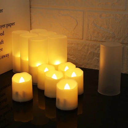 Rechargeable LED Candles with USB Timer Remote & Flickering Flames