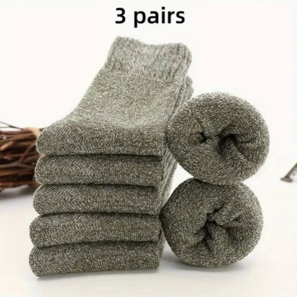 5 Pairs Of Men's Socks, Autumn And Winter Vintage Athletic Style